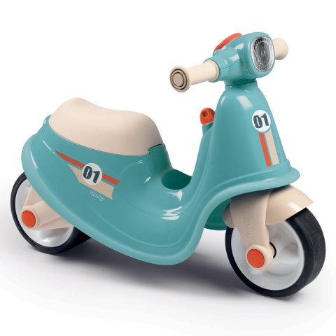 Smoby Niebieski jeździk skuter Retro Ciche koła Scooter Smoby