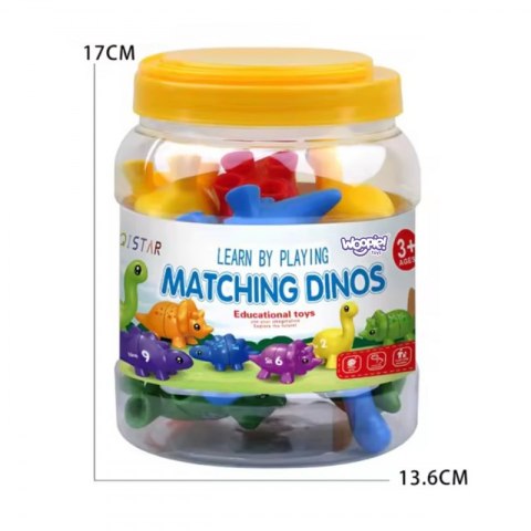 WOOPIE Figurki Montessori Zestaw Edukacyjny Dinozaury do Składania "Dopasuj Cyferki" 10 el. Woopie