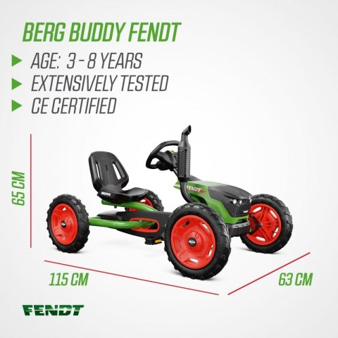 BERG Gokart Na Pedały Buddy FENDT NOWY MODEL Zielony Berg BERG Gokart Na Pedały Buddy FENDT NOWY MODEL Zielony Berg