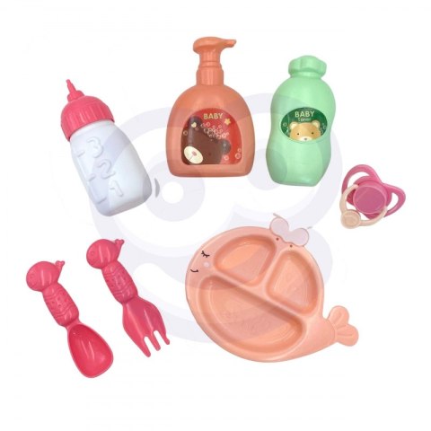 WOOPIE ROYAL Lalka Bobas 36 cm w Ubranku z Misiem Akcesoria do Karmienia Woopie Royal WOOPIE ROYAL Lalka Bobas 36 cm w Ubranku z Misiem Akcesoria do Karmienia Woopie Royal