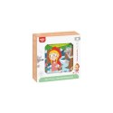 TOOKY TOY Drewniane Klocki Puzzle Układanka Montessori Czerwony Kapturek + Książeczka 17 el. Tooky Toy