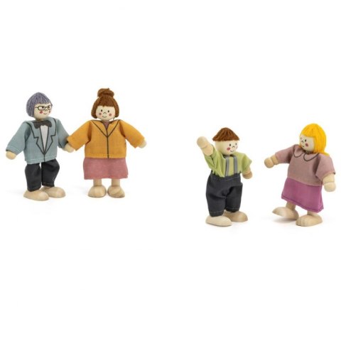 VIGA Zestaw Drewnianych Laleczek Materiałowe Ubranka 4 szt Viga Toys VIGA Zestaw Drewnianych Laleczek Materiałowe Ubranka 4 szt Viga Toys