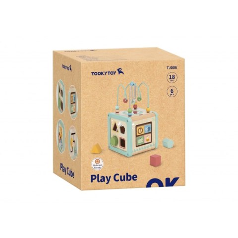 TOOKY TOY Drewniana Kostka Aktywności Sorter Labirynt Tooky Toy TOOKY TOY Drewniana Kostka Aktywności Sorter Labirynt Tooky Toy