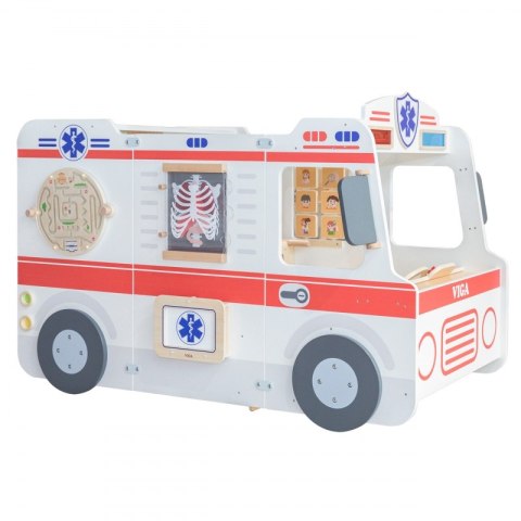 VIGA Duży Drewniany Ambulans Zestaw Karetka Małych Ratowników Akcesoria 25 el. Viga Toys VIGA Duży Drewniany Ambulans Zestaw Karetka Małych Ratowników Akcesoria 25 el. Viga Toys