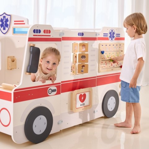 VIGA Duży Drewniany Ambulans Zestaw Karetka Małych Ratowników Akcesoria 25 el. Viga Toys VIGA Duży Drewniany Ambulans Zestaw Karetka Małych Ratowników Akcesoria 25 el. Viga Toys