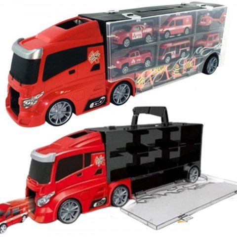 WOOPIE Zestaw Ciężarówka Transporter 3w1 Czerwony 11 el. Woopie WOOPIE Zestaw Ciężarówka Transporter 3w1 Czerwony 11 el. Woopie
