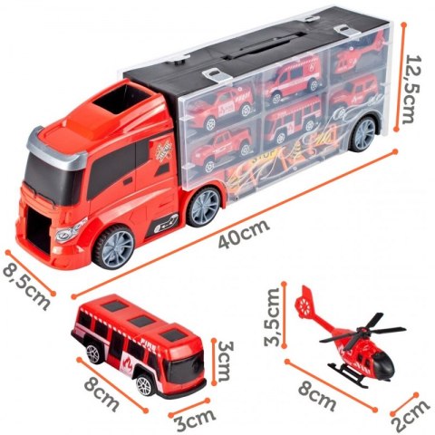 WOOPIE Zestaw Ciężarówka Transporter 3w1 Czerwony 11 el. Woopie WOOPIE Zestaw Ciężarówka Transporter 3w1 Czerwony 11 el. Woopie