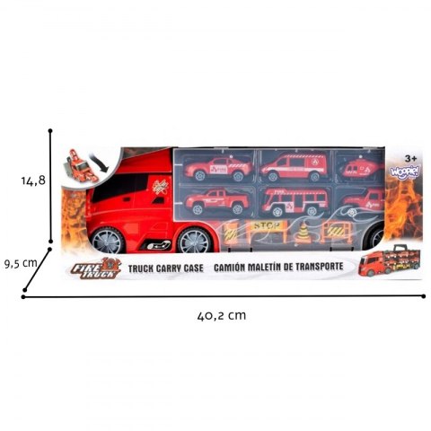 WOOPIE Zestaw Ciężarówka Transporter 3w1 Czerwony 11 el. Woopie WOOPIE Zestaw Ciężarówka Transporter 3w1 Czerwony 11 el. Woopie