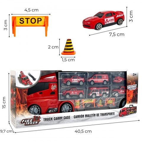 WOOPIE Zestaw Ciężarówka Transporter 3w1 Czerwony 11 el. Woopie WOOPIE Zestaw Ciężarówka Transporter 3w1 Czerwony 11 el. Woopie