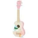 CLASSIC WORLD Drewniane Ukulele Gitara dla Dzieci Różowa Classic World