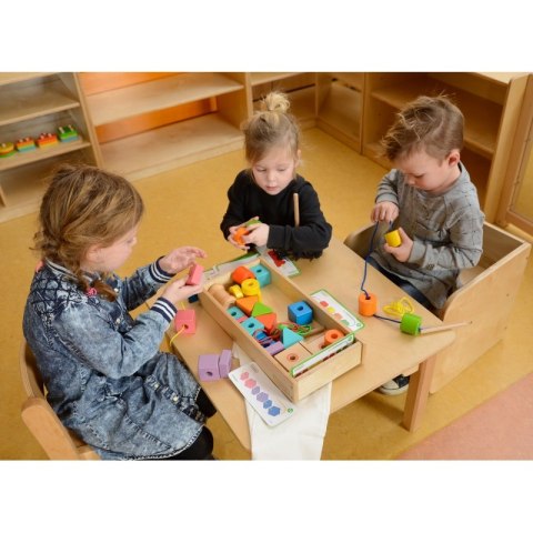 MASTERKIDZ Duża Drewniana Nawlekanka Sznurowanka Montessori Masterkidz MASTERKIDZ Duża Drewniana Nawlekanka Sznurowanka Montessori Masterkidz