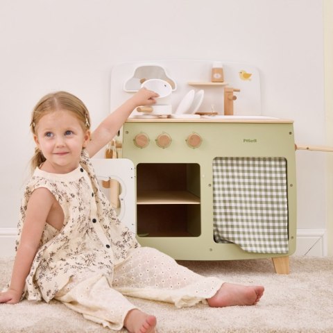 VIGA PolarB Duża Drewniana Kuchnia ze Składanym Blatem + Szafka z Zasłoną Viga Toys VIGA PolarB Duża Drewniana Kuchnia ze Składanym Blatem + Szafka z Zasłoną Viga Toys