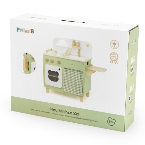 VIGA PolarB Duża Drewniana Kuchnia ze Składanym Blatem + Szafka z Zasłoną Viga Toys VIGA PolarB Duża Drewniana Kuchnia ze Składanym Blatem + Szafka z Zasłoną Viga Toys