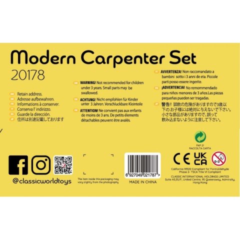 CLASSIC WORLD Drewniany Zestaw Narzędzi Skrzynka 20 el. Classic World