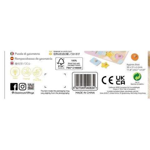 CLASSIC WORLD Układanka Puzzle Klocki Geometryczne 9 el. Classic World