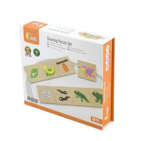 Drewniane Puzzle Rosnące zwierzątka i rośliny Viga Toys Viga Toys