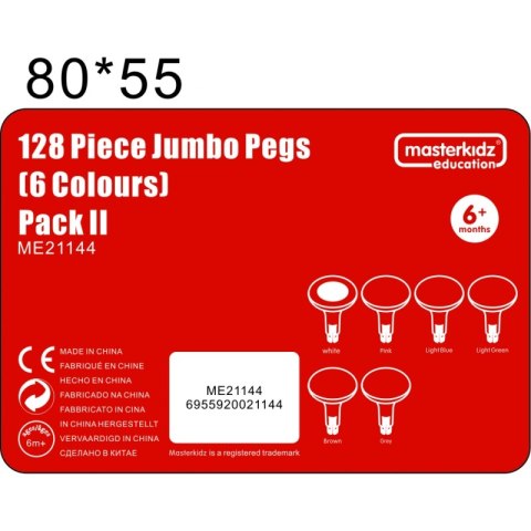 MASTERKIDZ Kolorowe Kołeczki Jumbo do Tablicy STEM 128 Szt. - 6 Kolorów Masterkidz MASTERKIDZ Kolorowe Kołeczki Jumbo do Tablicy STEM 128 Szt. - 6 Kolorów Masterkidz