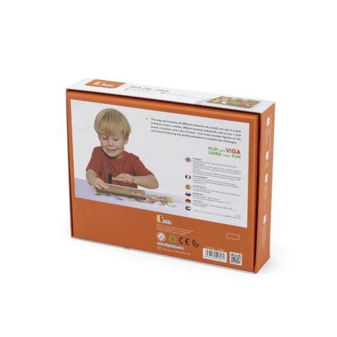 Przybijanka Drewniana Farma Viga Toys Korkowa Tablica Viga Toys