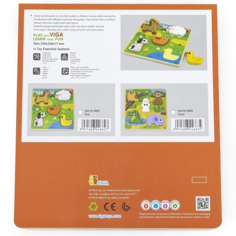 VIGA Drewniana Układanka Puzzle Zwierzątka Farma do Dopasowania Viga Toys VIGA Drewniana Układanka Puzzle Zwierzątka Farma do Dopasowania Viga Toys