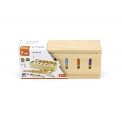VIGA Drewniany Edukacyjny Sorter Gra Zwierzątka Owoce Warzywa Viga Toys