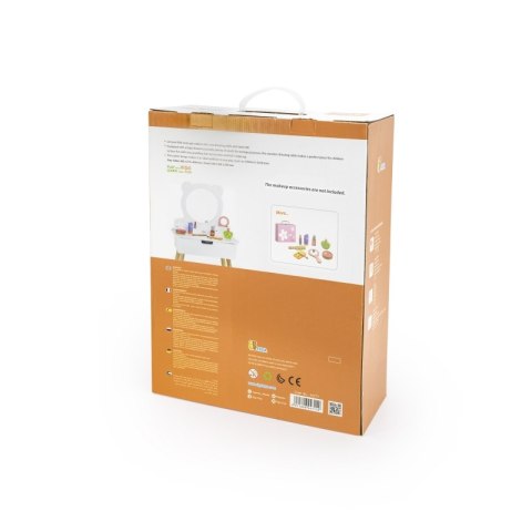 VIGA Duża Toaletka Drewniana Biała z Lustrem i Krzesełkiem Viga Toys