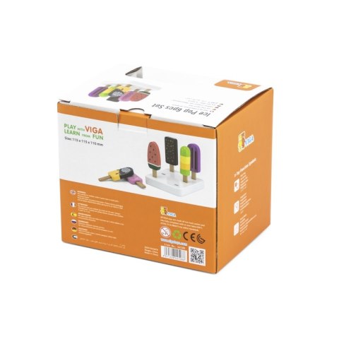 VIGA Zestaw Drewnianych Lodów na Patyku ze Stojakiem 6 szt. Viga Toys VIGA Zestaw Drewnianych Lodów na Patyku ze Stojakiem 6 szt. Viga Toys