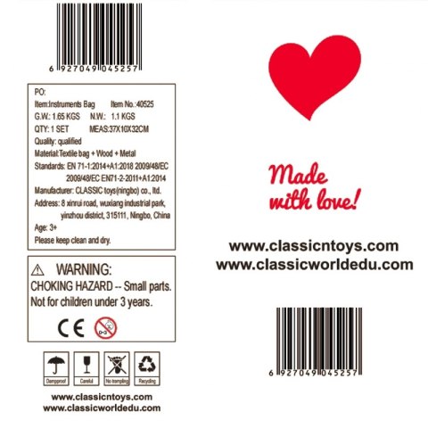 CLASSIC WORLD Zestaw Instrumentów Muzycznych 9 Akcesoriów Classic World