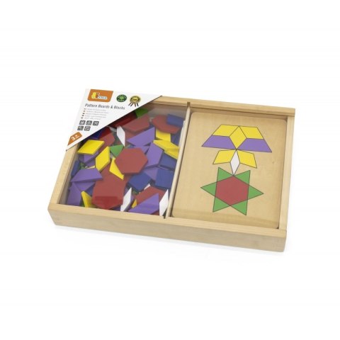 Drewniana Mozaika Geometryczna Viga Toys Układanka Logiczna Klocki 148 el Viga Toys