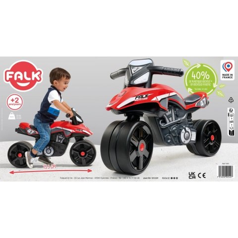 FALK Jeździk Racing Team Motorek Czerwony Szerokie Koła od 1 roku FALK FALK Jeździk Racing Team Motorek Czerwony Szerokie Koła od 1 roku FALK