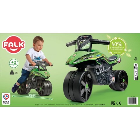 FALK Jeździk Racing Zielony Motorek Szerokie Koła od 1 roku FALK FALK Jeździk Racing Zielony Motorek Szerokie Koła od 1 roku FALK