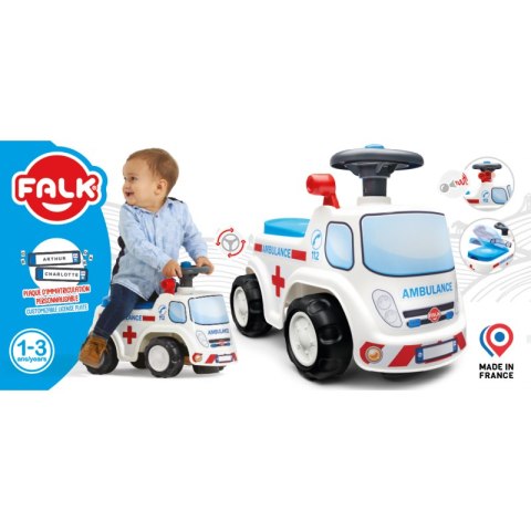 FALK Jeździk Samochód Ambulans z Klaksonem od 1 roku FALK FALK Jeździk Samochód Ambulans z Klaksonem od 1 roku FALK