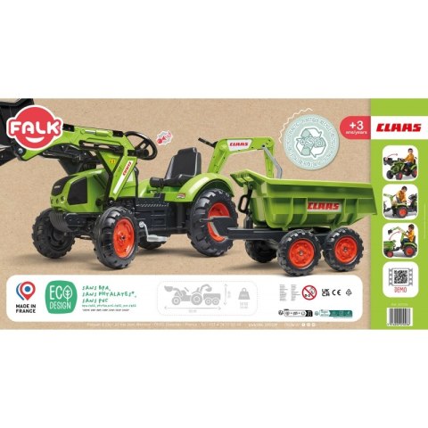 FALK Traktor CLAAS ARION z Przyczepą Maxi i Łyżką FALK FALK Traktor CLAAS ARION z Przyczepą Maxi i Łyżką FALK