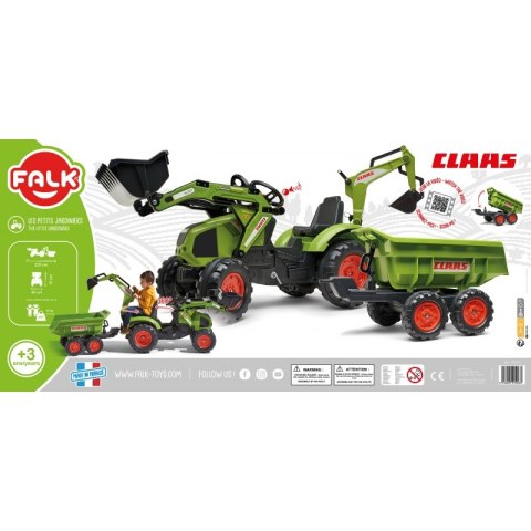 FALK Traktor CLAAS na Pedały z Przyczepą, Łyżką i Spychaczem od 3 Lat FALK FALK Traktor CLAAS na Pedały z Przyczepą, Łyżką i Spychaczem od 3 Lat FALK