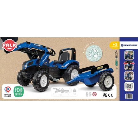 FALK Traktor New Holland na pedały z przyczepą i łyżką od 3 lat FALK FALK Traktor New Holland na pedały z przyczepą i łyżką od 3 lat FALK