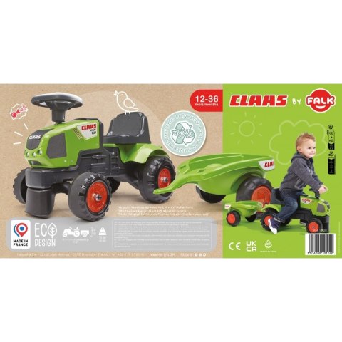 FALK Traktorek Baby Claas Axos 310 Zielony z Przyczepką od 1 roku FALK FALK Traktorek Baby Claas Axos 310 Zielony z Przyczepką od 1 roku FALK