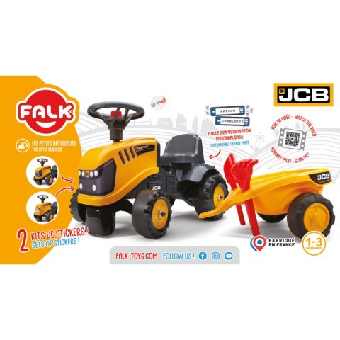 FALK Traktorek JCB Pomarańćzowy z Przyczepką od 1 roku FALK FALK Traktorek JCB Pomarańćzowy z Przyczepką od 1 roku FALK