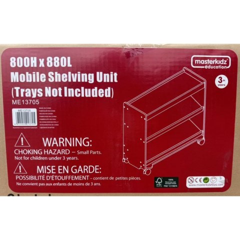 MASTERKIDZ Drewniany Regał na kółkach z Półkami Masterkidz