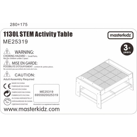 MASTERKIDZ Drewniany Stół Edukacyjny + AKCESORIA STEM WALL + 135 Klocków Masterkidz MASTERKIDZ Drewniany Stół Edukacyjny + AKCESORIA STEM WALL + 135 Klocków Masterkidz