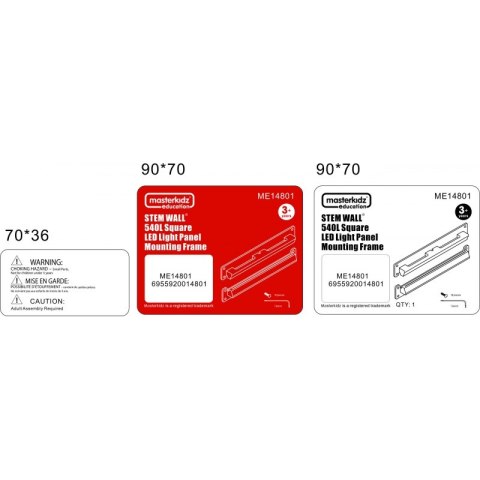 MASTERKIDZ Kwadratowa Ramka do Montażu Panelu LED Masterkidz