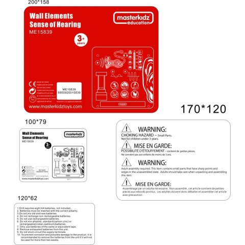 MASTERKIDZ Tablica Edukacyjna Zmysł Słuchu Masterkidz