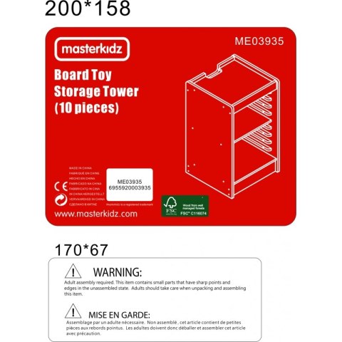 Szafeczka Do Przechowywania Tabliczek Edukacyjnych I Gier Masterkidz 10 Sztuk Kółka Masterkidz