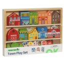 TOOKY TOY Drewniany Zestaw Budynków i Figurek Miasto Policja Szpital Remiza Policjant Doktor Strażak Tooky Toy