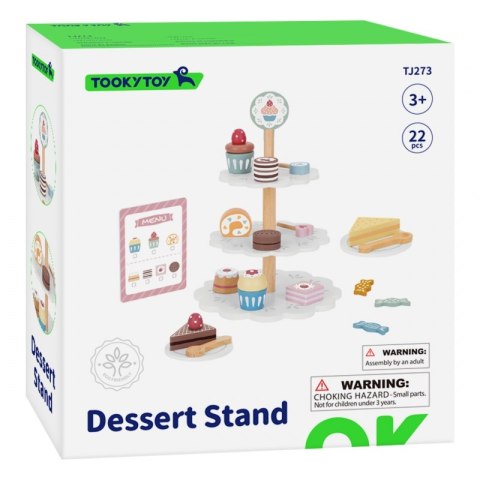 TOOKY TOY Patera Słodkości Drewniany Stojak Babeczki Ciasta Tooky Toy TOOKY TOY Patera Słodkości Drewniany Stojak Babeczki Ciasta Tooky Toy