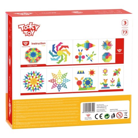 TOOKY TOY Puzzle Ośmiokątne Drewniana Mozaika Edukacyjna (73el.) Tooky Toy