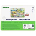 Tooky Toy Drewniane Puzzle Pojazdy Samochody Samolot Statek Miasto Dopasuj Kształty Tooky Toy