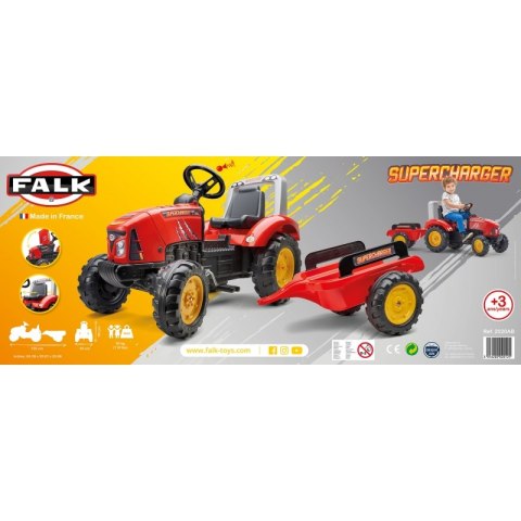 Traktorek na Pedały otwierany Red Supercharger od 3 lat FALK