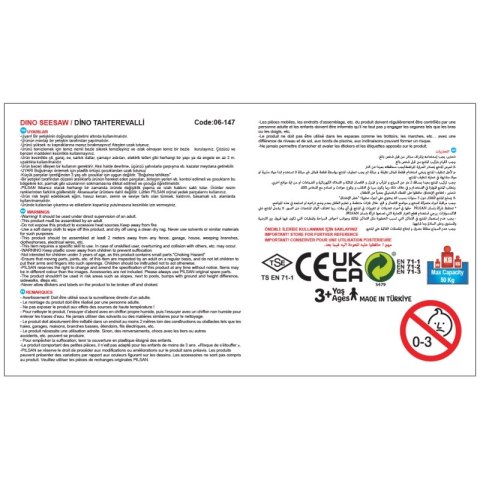 WOOPIE Bujak Wieloosobowy Dino Huśtawka Równoważna Żółta Woopie