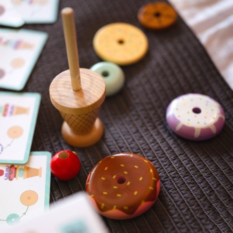 WOOPIE GREEN Drewniane Lody Układanka Montessori Cukiernia 12 el. Woopie