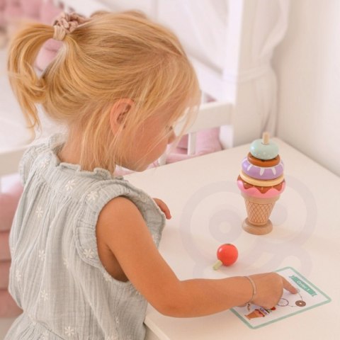 WOOPIE GREEN Drewniane Lody Układanka Montessori Cukiernia 12 el. Woopie