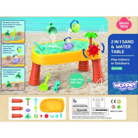 WOOPIE Stolik Wodny 2w1 Piaskownica Statek Piracki 8 akc. Woopie